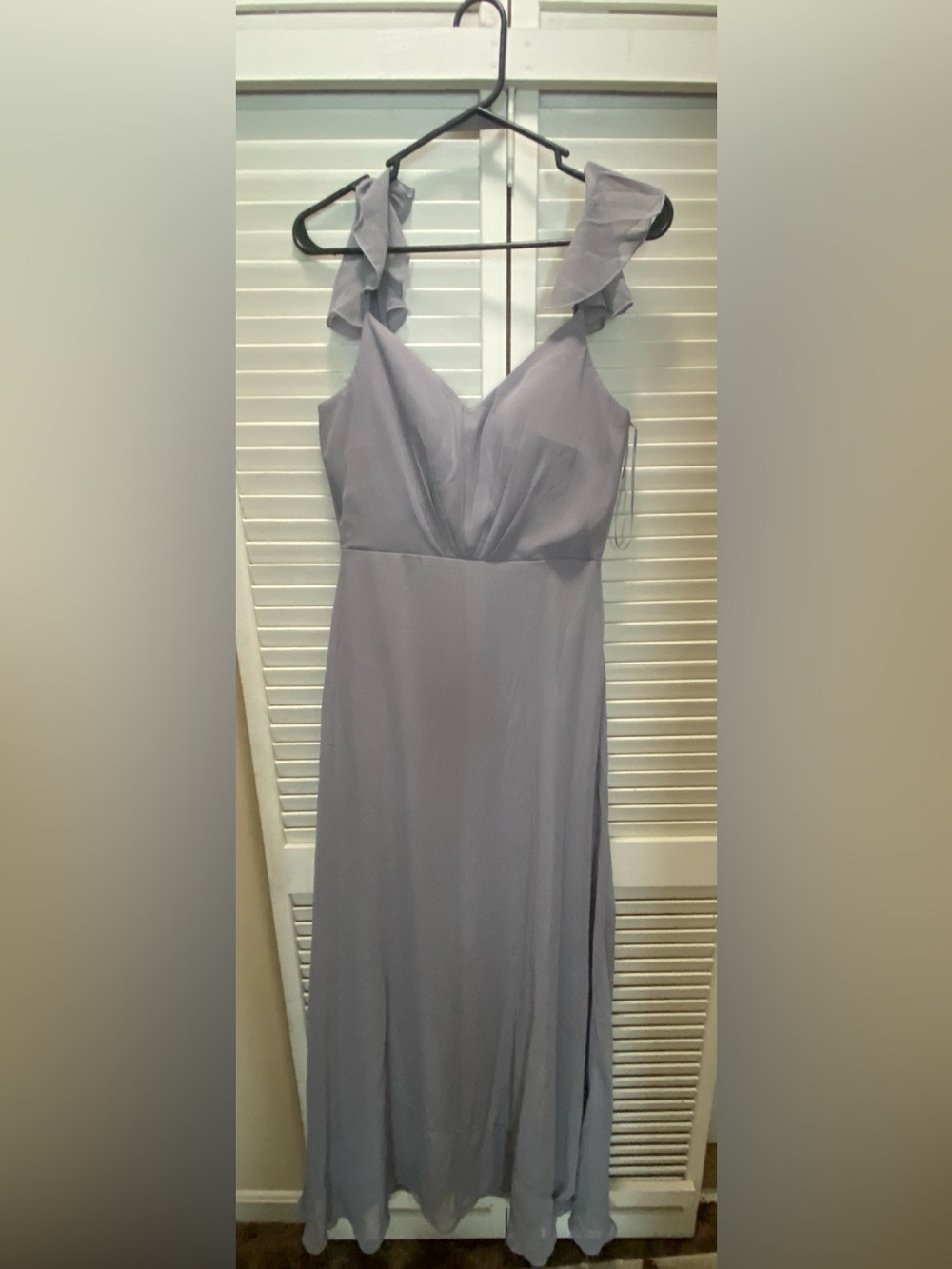 Birdy Grey Soft Lavender Ruffled Strap Maxi Dress
